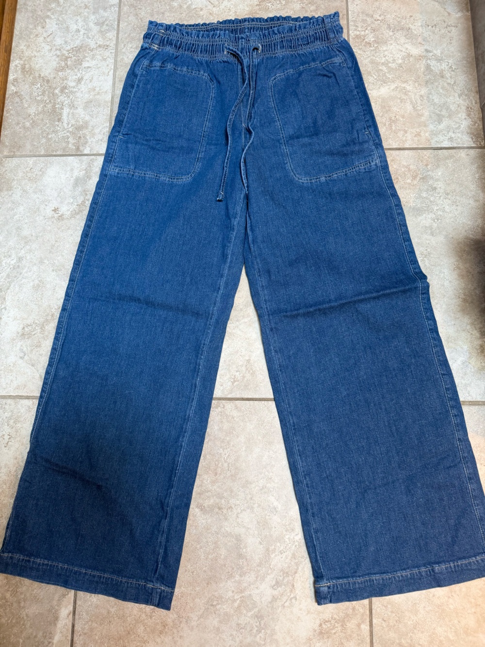 American Eagle Outfitters Wide Leg Denim Jeans - Dark Blue, Size Small